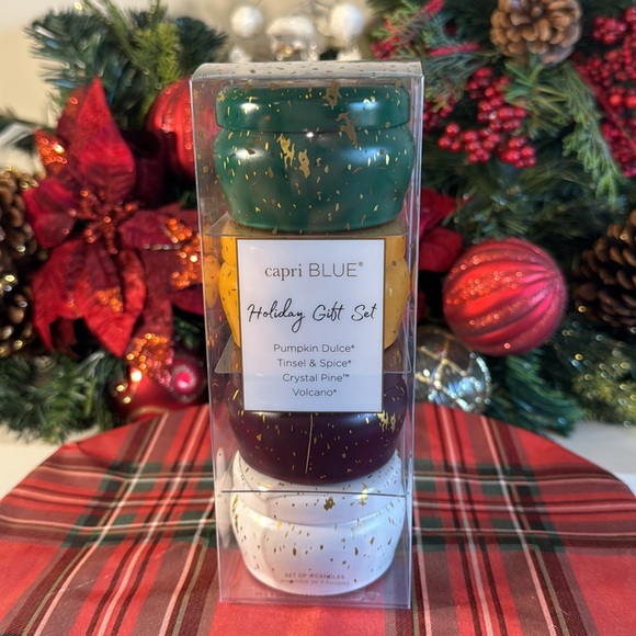 Capri Blue Glimmer Candle Gift Set - Volcano, Crystal Pine, Pumpkin dulce pack4 - Picture 7 of 8